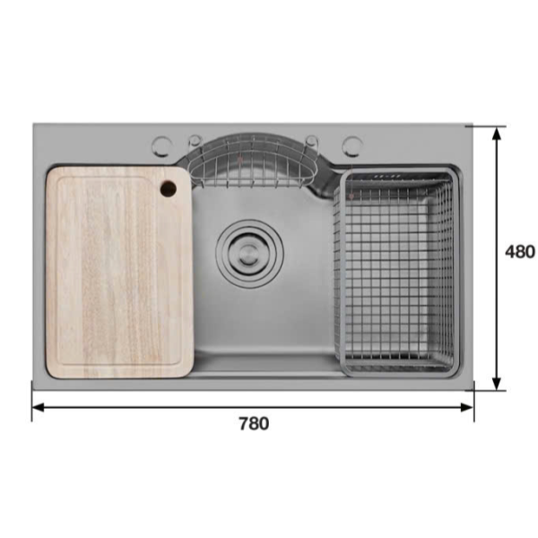 CHẬU RỬA INOX KF-HM7848-B